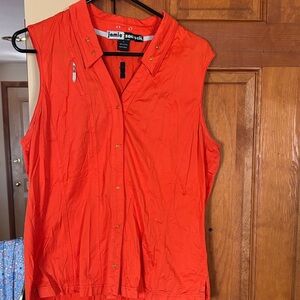 Jamie Sadock Vibrant Orange Sleeveless Blouse